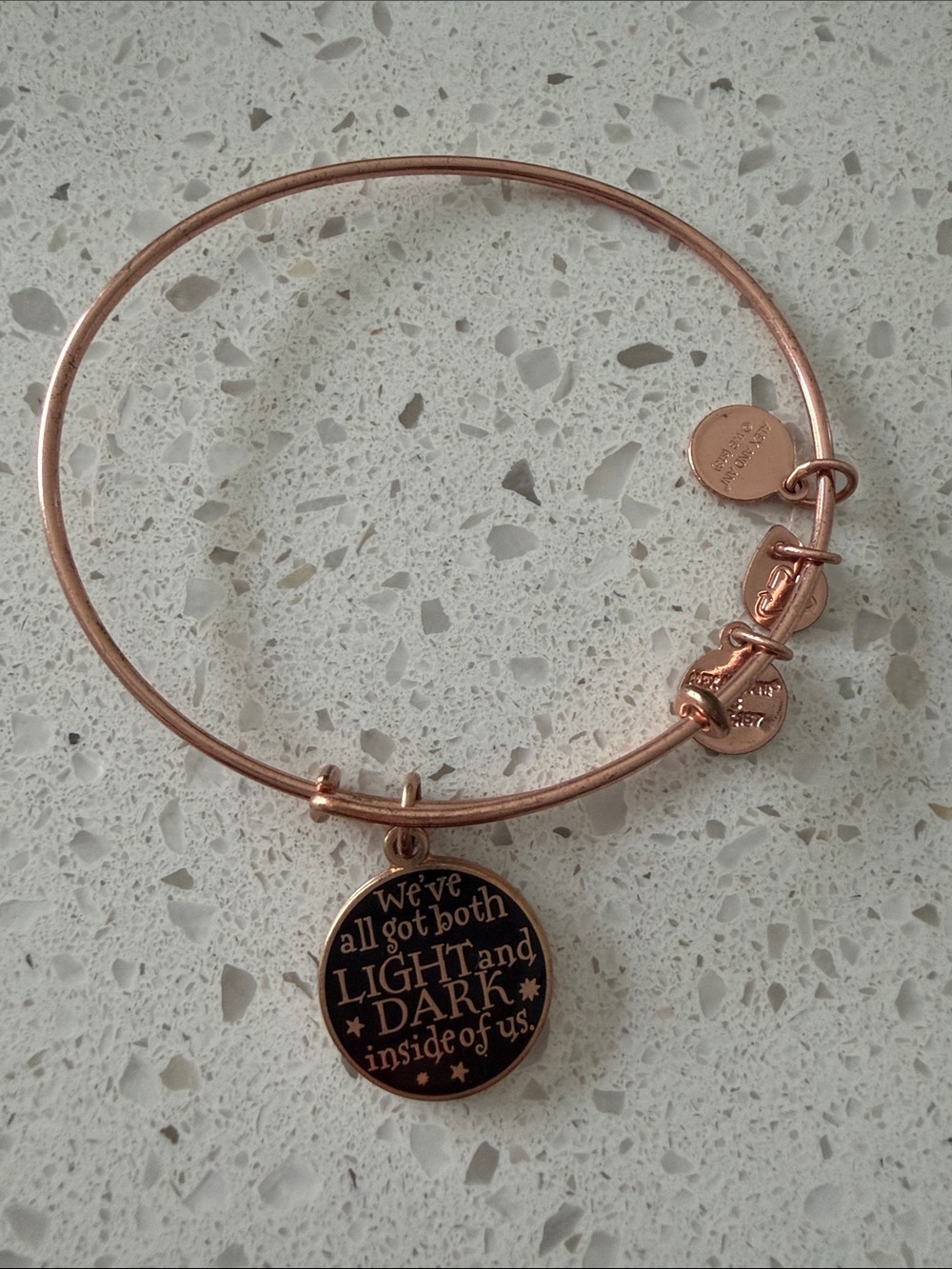 Alex and Ani Rose Gold Inspirational Charm Bangle